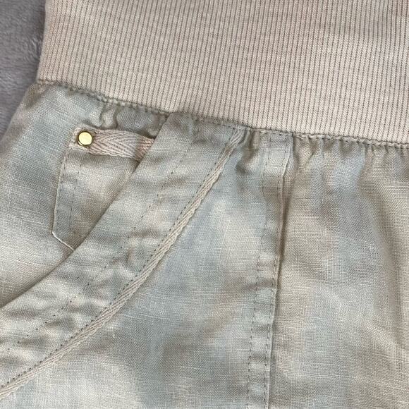 GUESS Capri Pants Linen Off White Size Medium Pockets Summer Neutral Lightweight - Picture 5 of 10